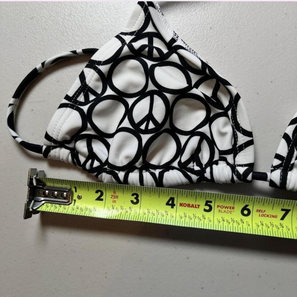 Xhilaration Women's Black and Silver Peace Design Rhinestone Bling Bikini Set - Picture 8 of 8